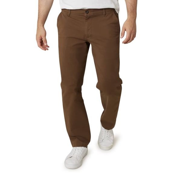 Chaps Men's Pants - Straight Fit 5-Pocket Comfort Stretch Chino Pants for Men - Men's Fashion Straight Leg Cotton Chinos, Size 38W x 34L, Bark