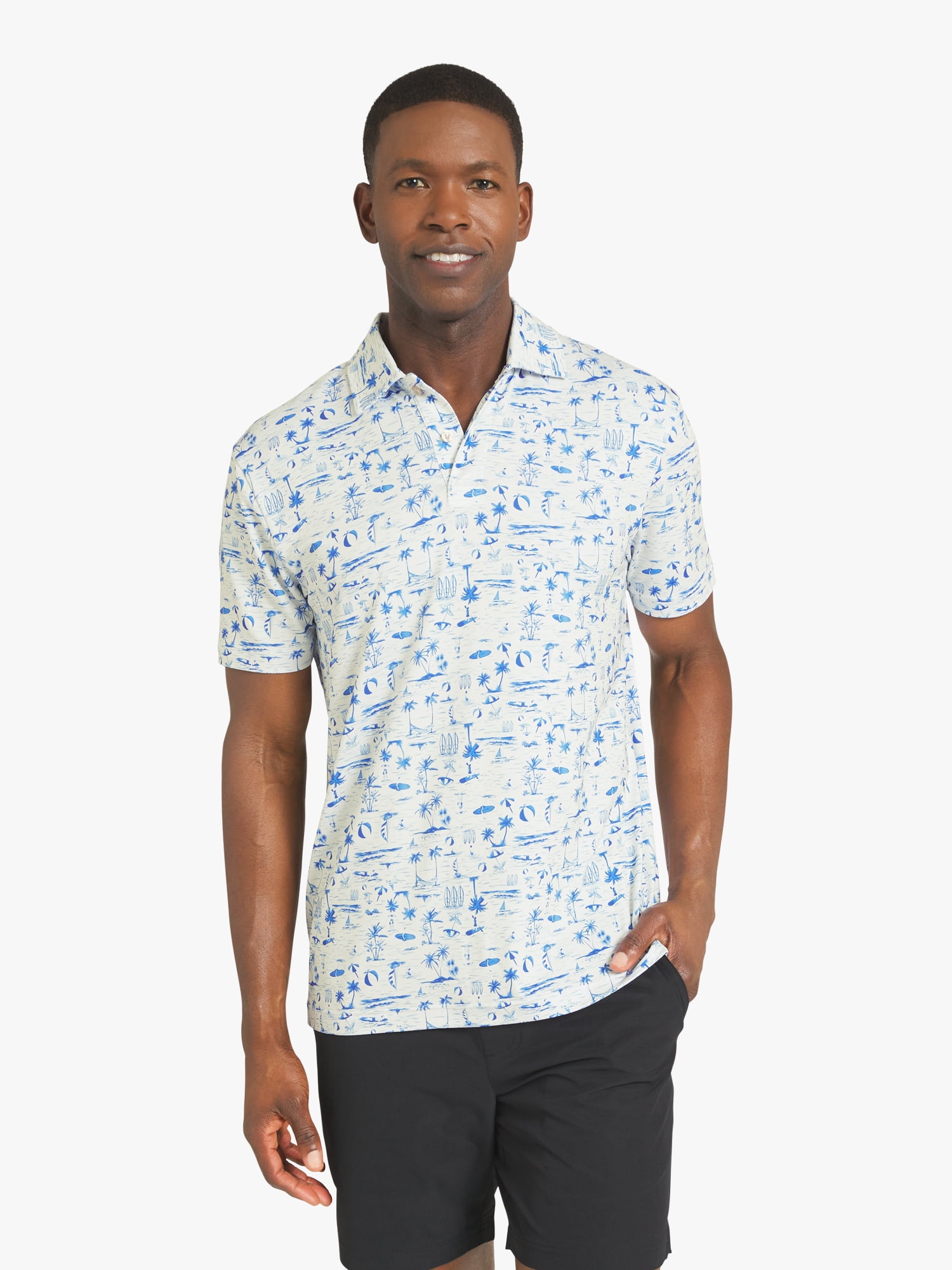 Chaps Men's Printed Performance Polo, Sizes S - 2XL