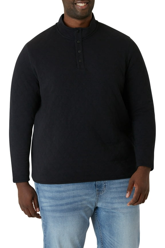 Men's Quilted Jersey Mock Neck Knit - Sizes XS up to 4XB