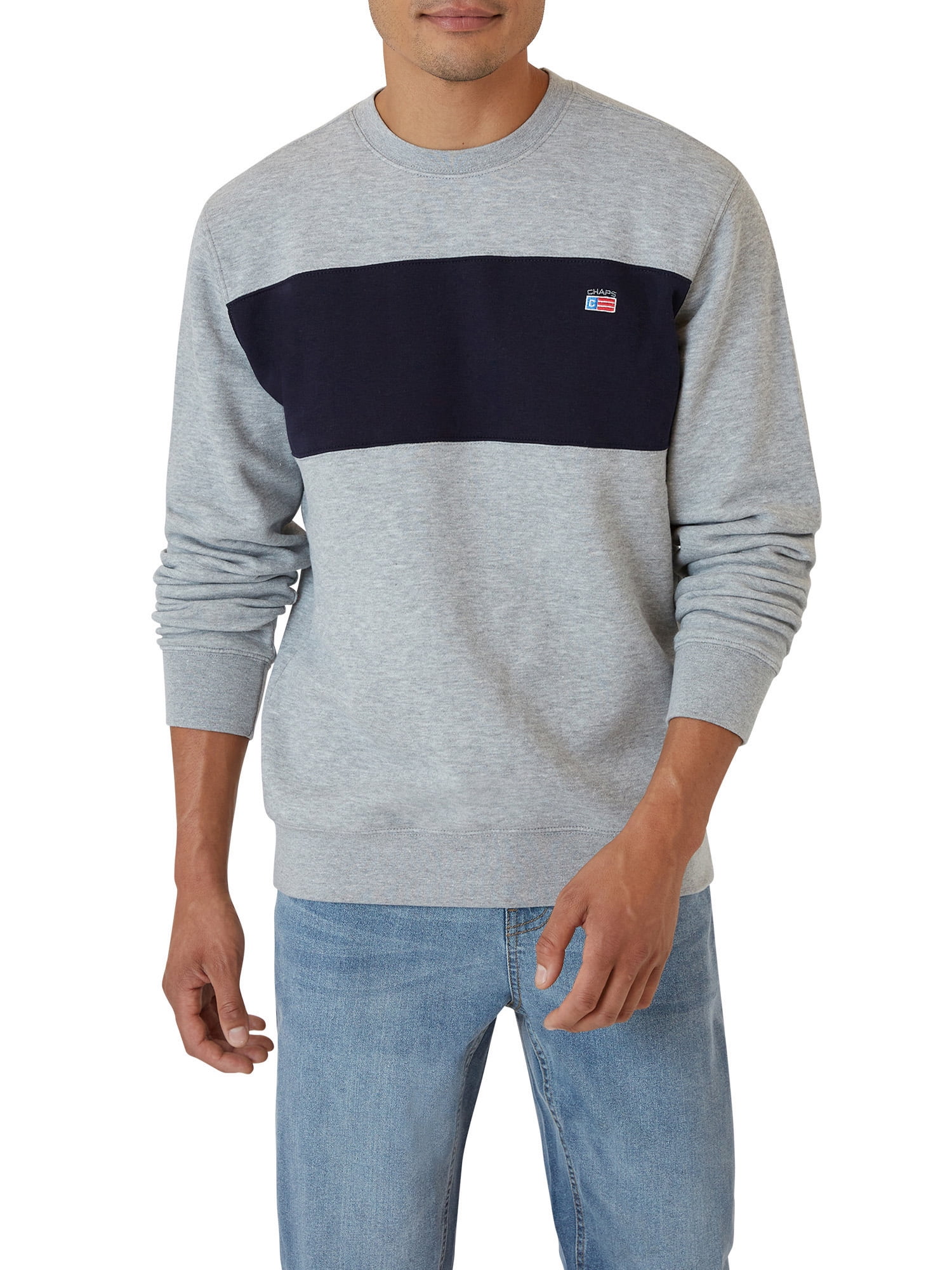 Chaps Men's Rockland Colorblock Fleece Crewneck Sweatshirt- Sizes XS up ...