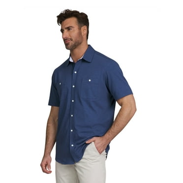 Chaps Men's Seacoast Wash Button Down Shirt with Short Sleeves, Sizes S-2XL