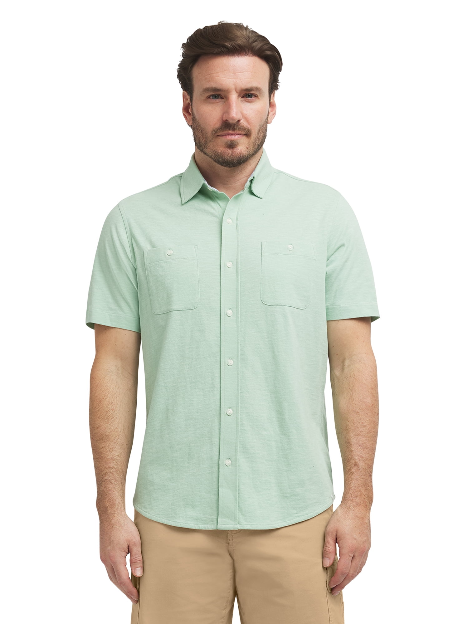 Chaps Men's Seacoast Wash Button Down Shirt with Short Sleeves, Sizes S ...