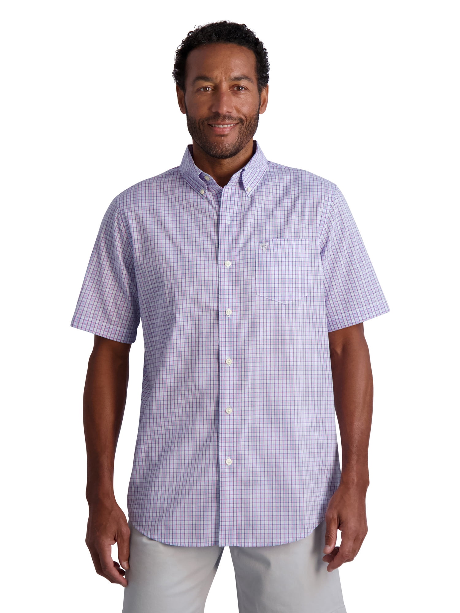 Chaps Men's Shirt - Classic Fit Short Sleeve Button Down Collared Shirt (S-2XL)