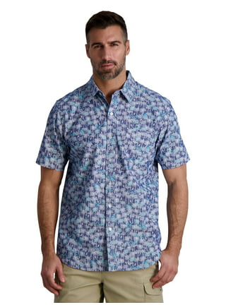 Father Sons Super Slim Pale Blue Ultra Stretch Short Sleeve Shirt (Whi