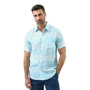 Chaps Men's Short Sleeve Linen Button Down Shirt, Sizes XS-4XB