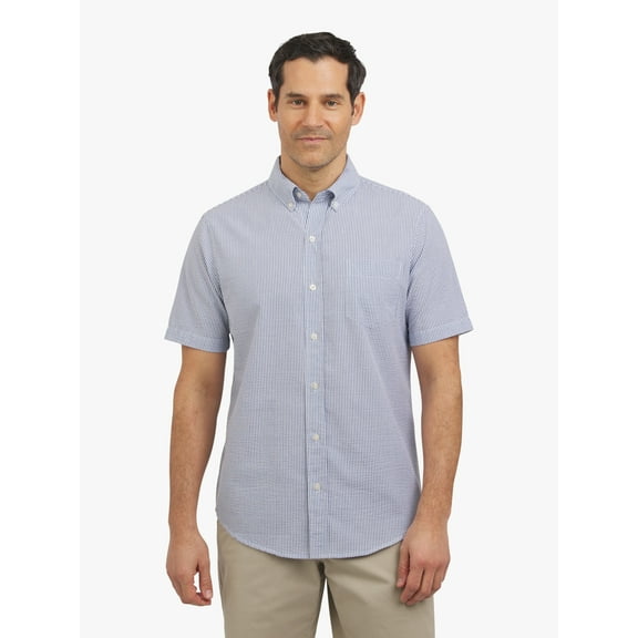 Chaps Men's Short Sleeve Seersucker Woven Shirt, Sizes S-2XL