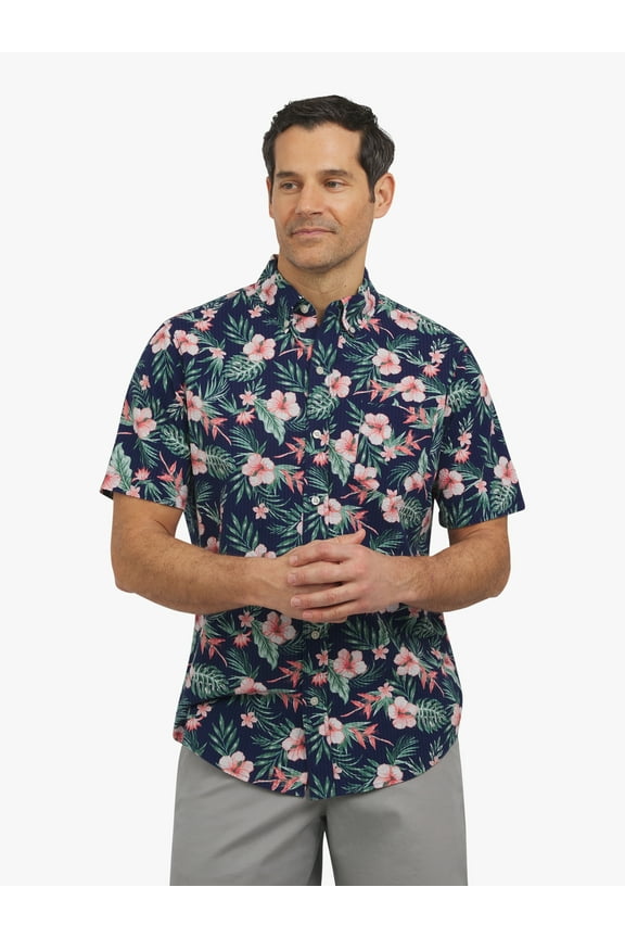 Men's Short Sleeve Seersucker Woven Shirt, Sizes S-2XL
