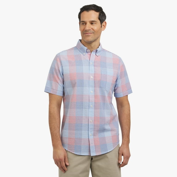 Chaps Men's Short Sleeve Seersucker Woven Shirt, Sizes S-2XL