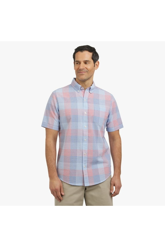 Men's Short Sleeve Seersucker Woven Shirt, Sizes S-2XL