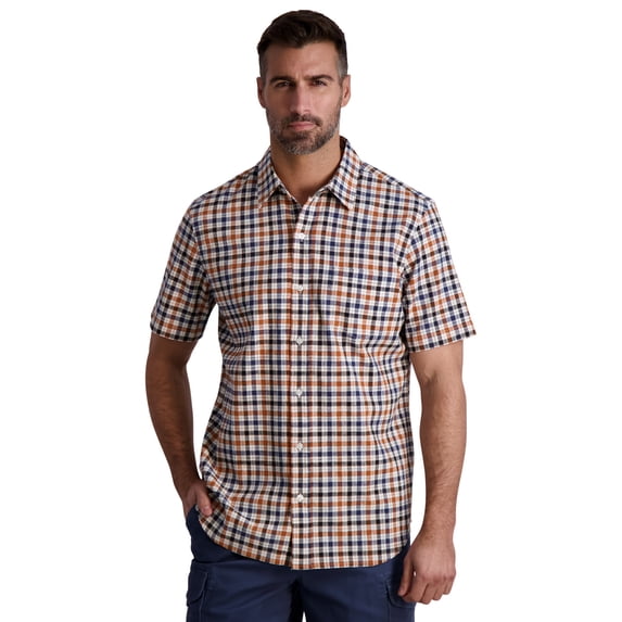 Chaps Men's Short Sleeve Stretch Cotton Slub Shirt, Sizes XS-4XB