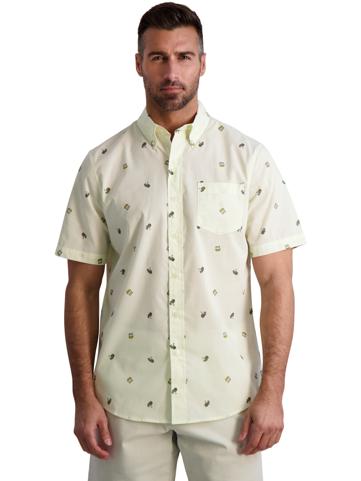 Chaps Men's Short Sleeve Stretch Woven Shirt, Sizes XS4XB