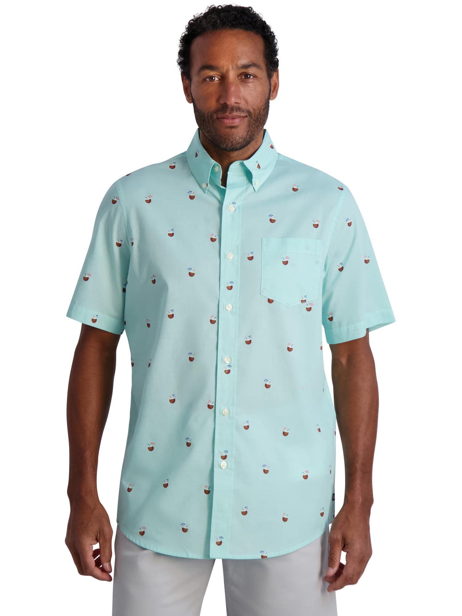 Chaps Men's Short Sleeve Stretch Woven Shirt, Sizes XS4XB