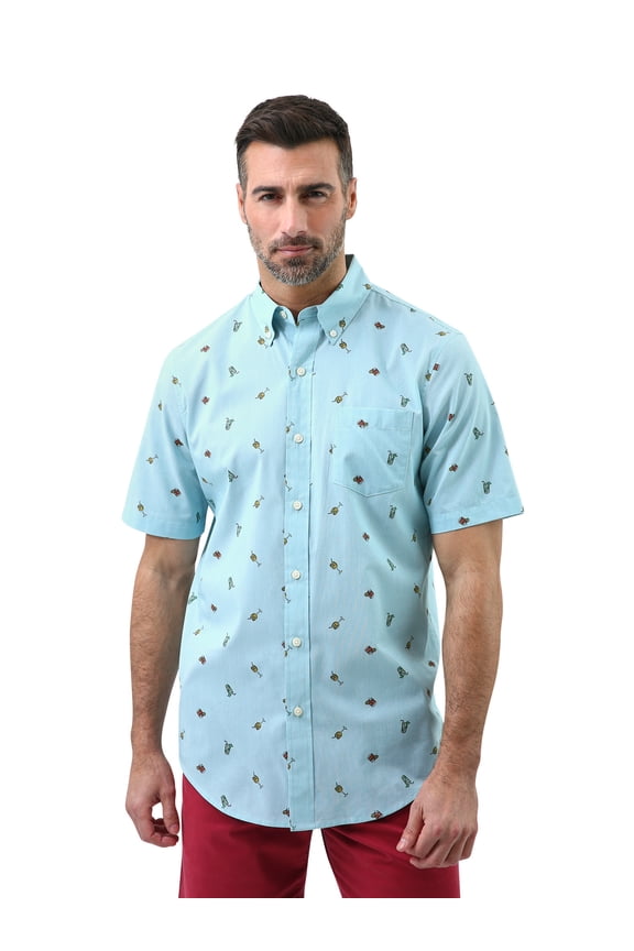 Men's Short Sleeve Stretch Woven Shirt, Sizes XS-4XB