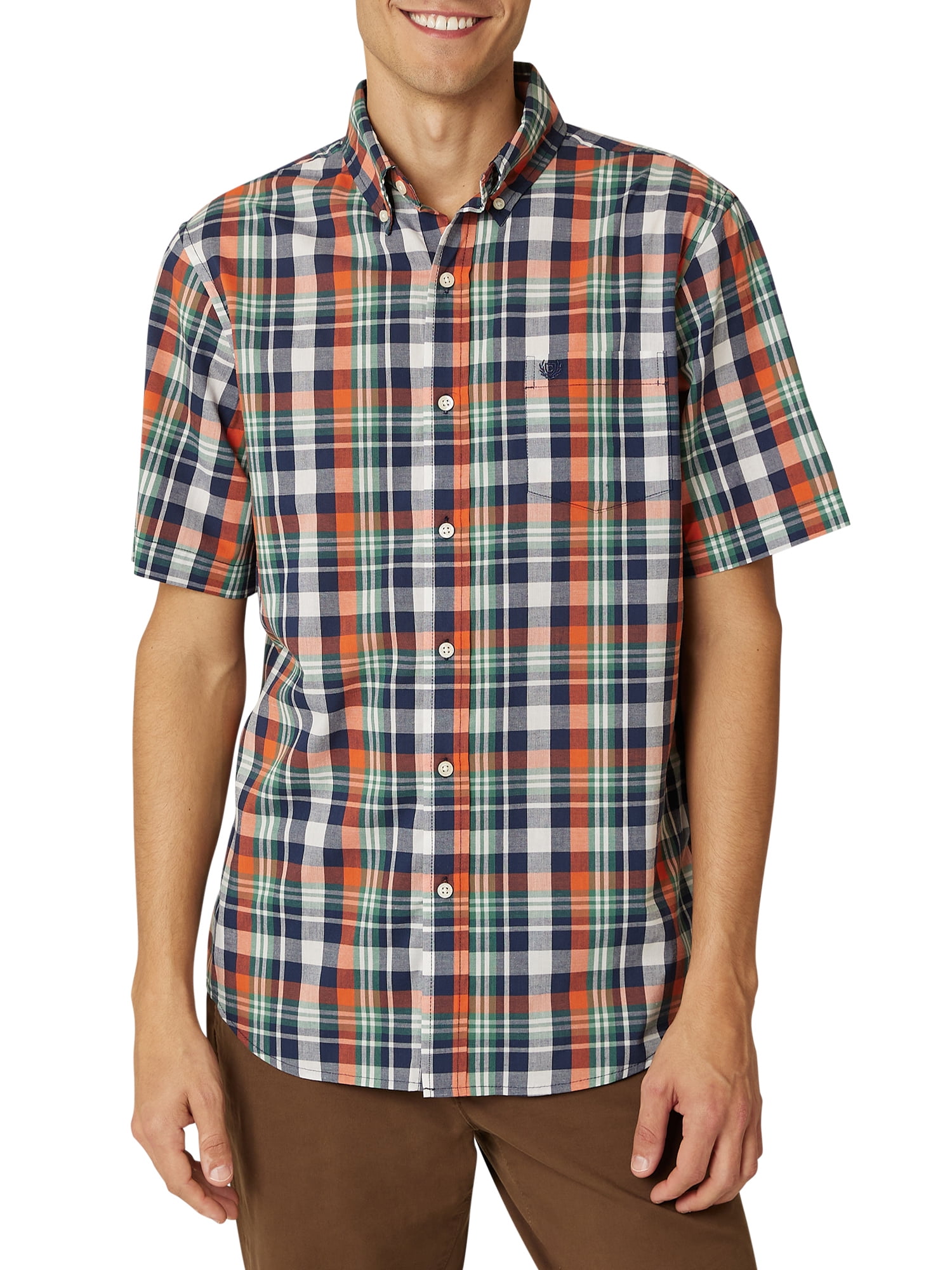 Chaps Men's Short Sleeve Sustainable Easy Care Woven ShirtSizes XS up