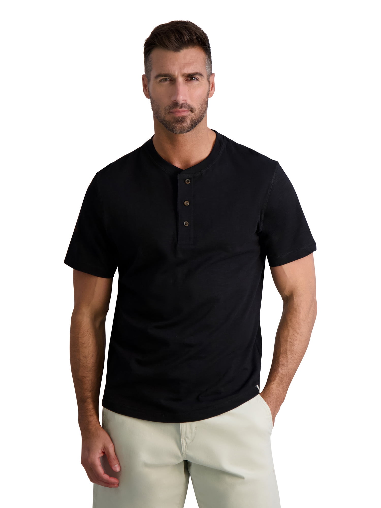 Chaps Men's Short Sleeve Three Button Henley - Sizes XS up to 2XL ...