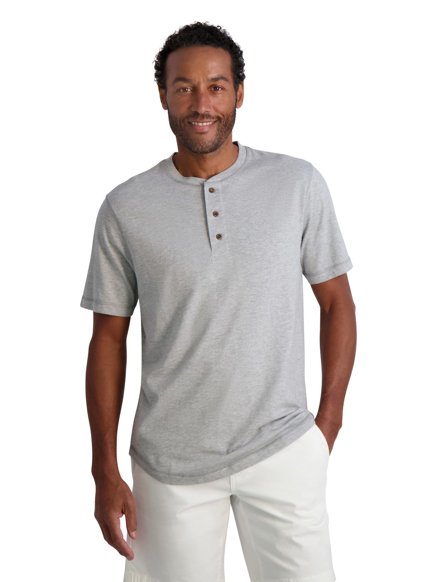 Hanes Men's and Big Men's Beefy Heavyweight Long Sleeve ThreeButton