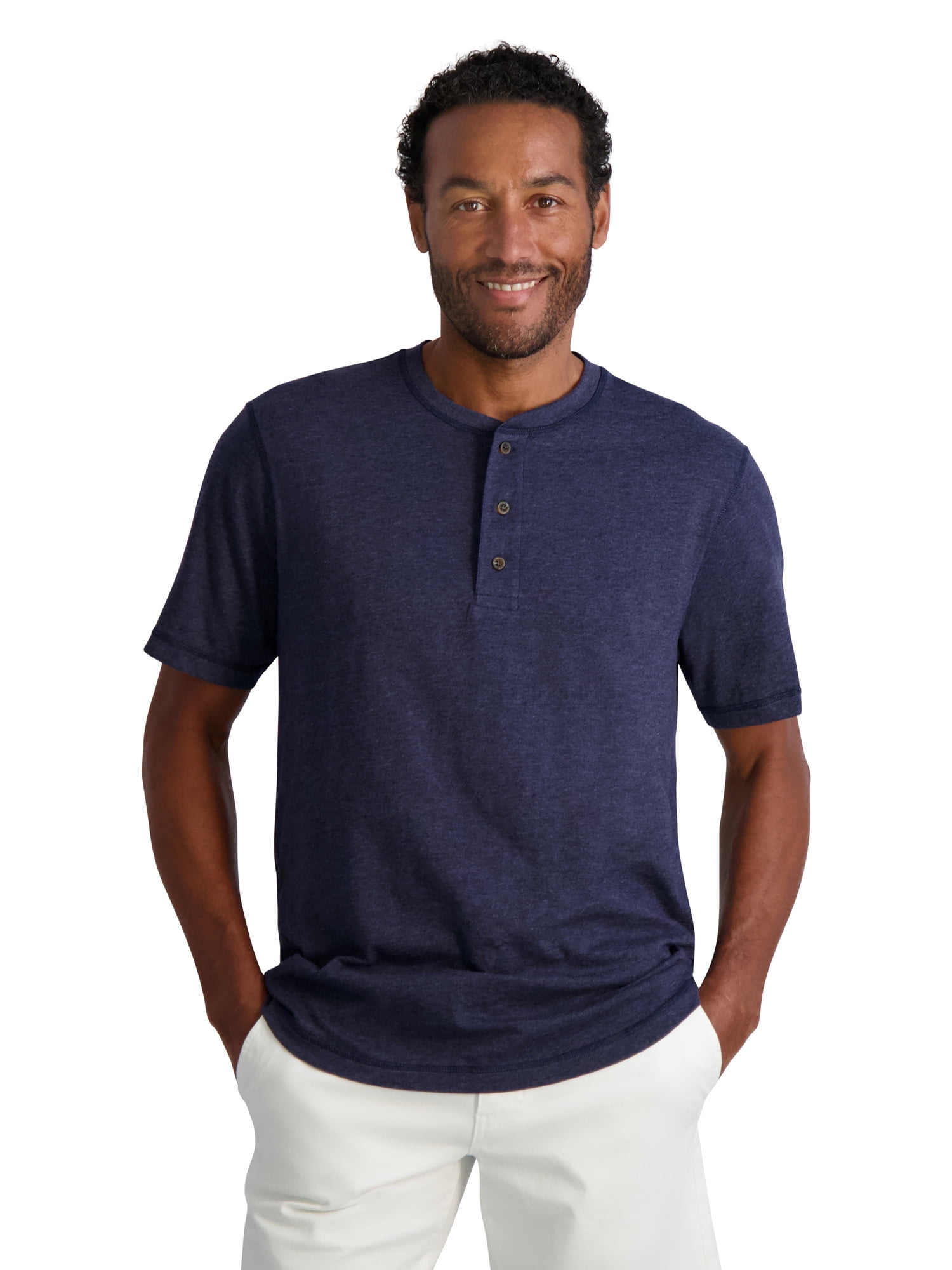 Chaps Men's Short Sleeve Three Button Henley - Sizes XS up to 2XL ...