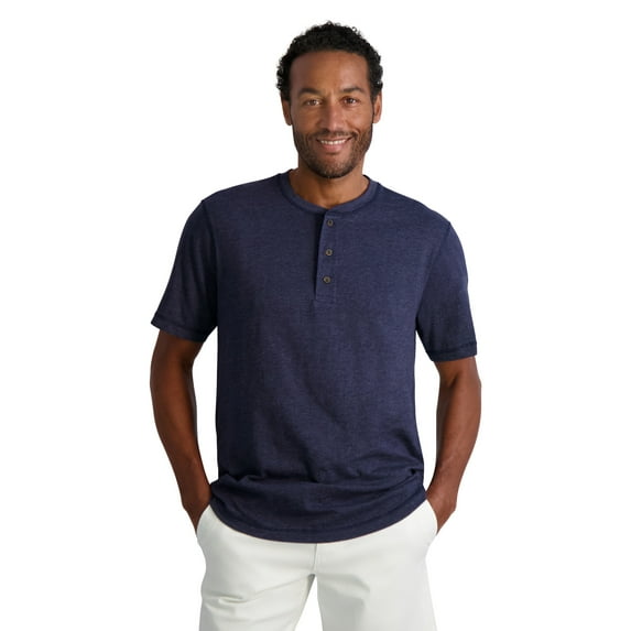 Chaps Men's Short Sleeve Three Button Henley - Sizes XS up to 2XL