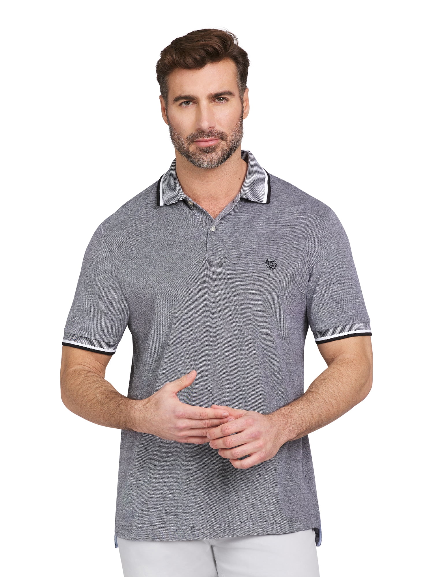 Chaps Men's Solid Birdseye Short Sleeve Polo Shirt - Walmart.com