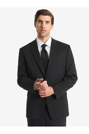 Men's Black Solid Classic Fit Tailored Suit Separate Jacket, Sizes 40R-48L