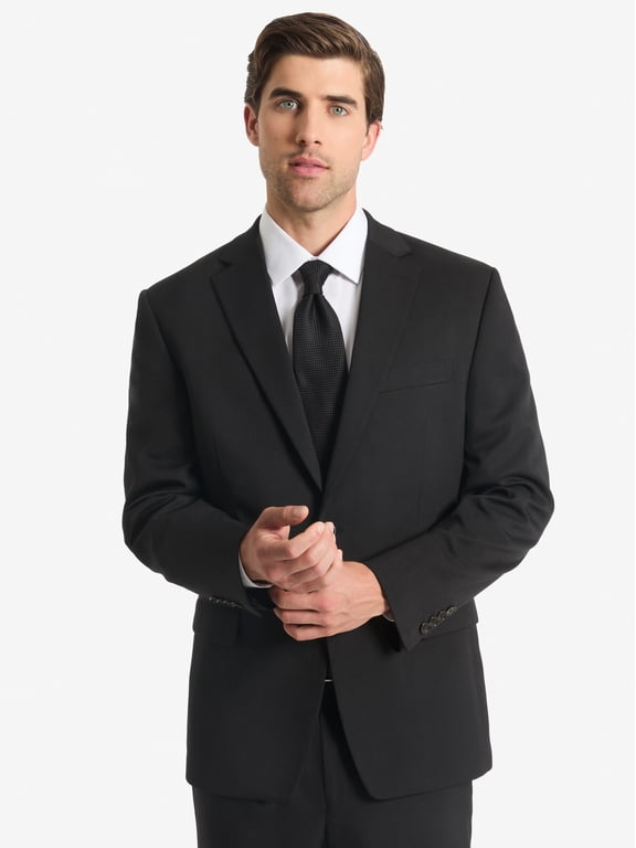 Men's Black Solid Classic Fit Tailored Suit Separate Jacket, Sizes 40R-48L