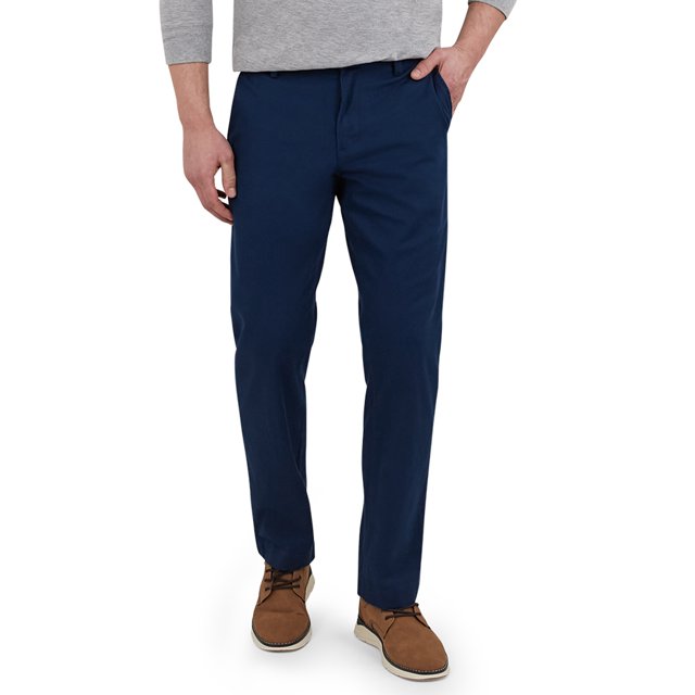 Chaps Men's Straight Fit Coastland Wash Stain Resistant Flat Front