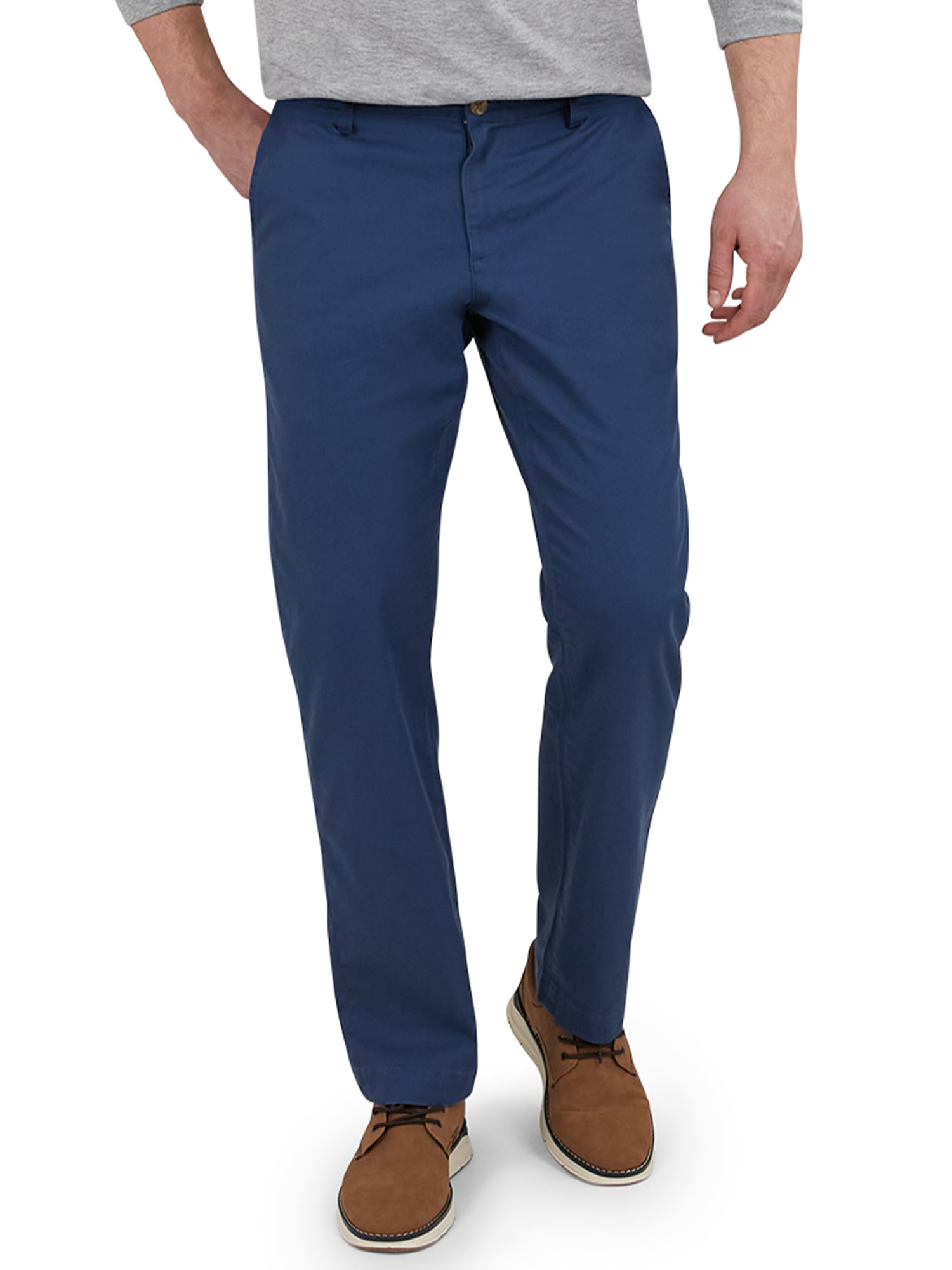 Chaps Men's Straight Fit Coastland Wash Stain Resistant Flat Front