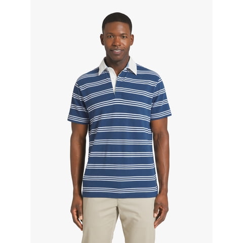 Men's Striped Pique Polo, Sizes S - 2XL