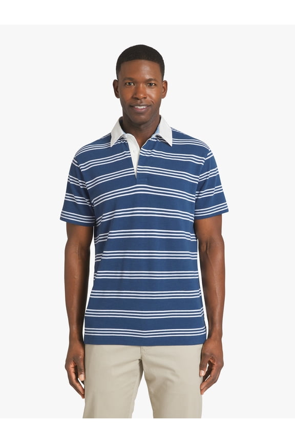 Men's Striped Pique Polo, Sizes S - 2XL