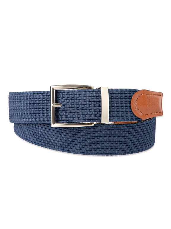 Men's Two-in-One Reversible Fully Adjustable Stretch Web Fabric Belt