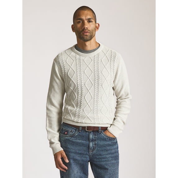 Chaps Men’s and Big Men’s Cable Knit Crewneck Sweater, Sizes S-2XL