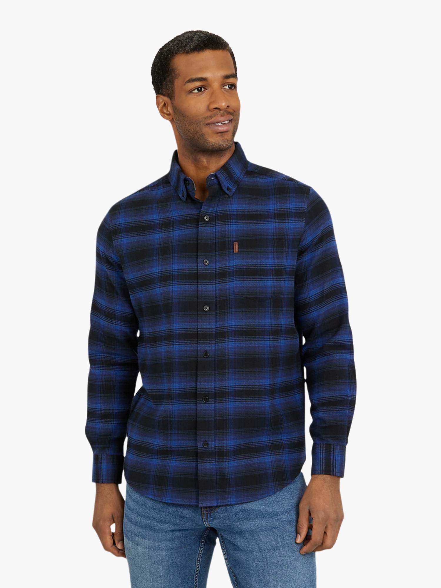 Chaps Men's and Big Men's Comfort Stretch Flannel Shirt, Sizes S-2XL