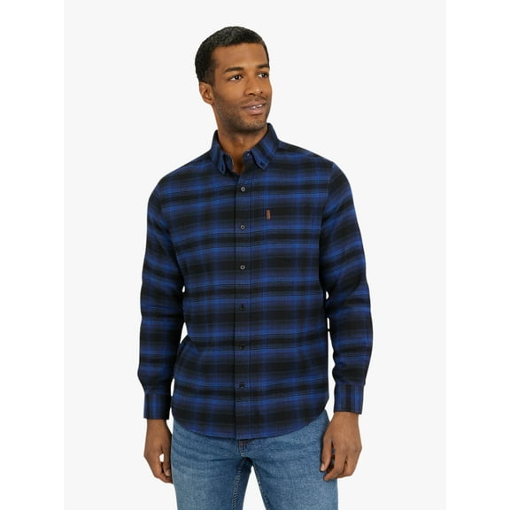 Chaps Men's and Big Men's Comfort Stretch Flannel Shirt, Sizes S-2XL