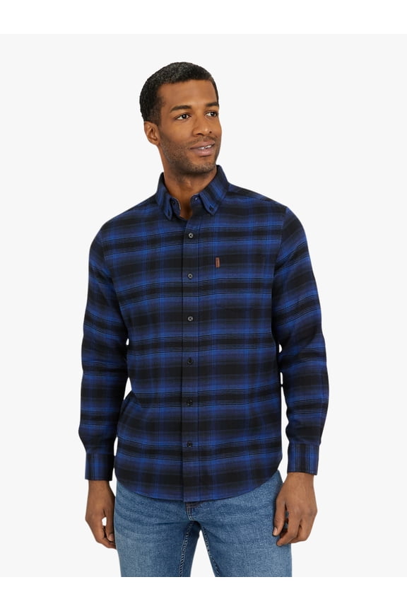 Men's and Big Men's Comfort Stretch Flannel Shirt, Sizes S-2XL