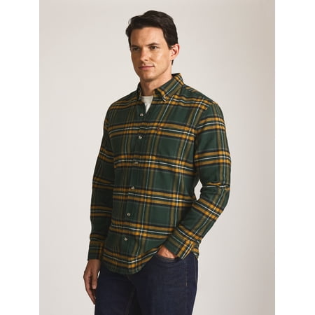 Chaps Men's and Big Men's Comfort Stretch Flannel Shirt, Sizes S-2XL