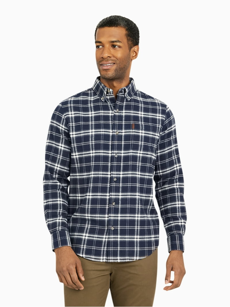 Chaps Men's and Big Men's Comfort Stretch Flannel Shirt, Sizes S