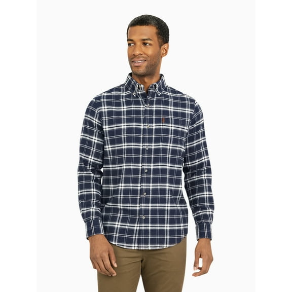 Chaps Men's and Big Men's Comfort Stretch Flannel Shirt, Sizes S-2XL