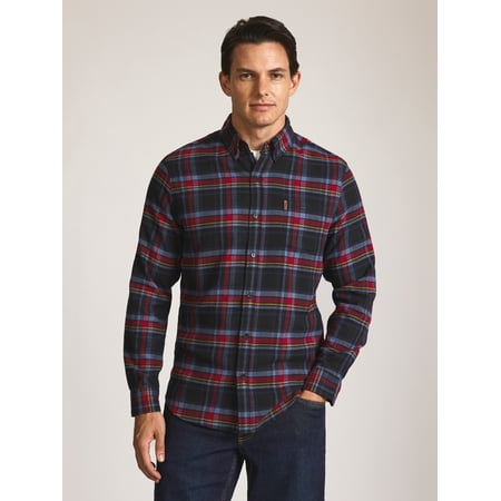 Chaps Men's and Big Men's Comfort Stretch Flannel Shirt, Sizes S-2XL