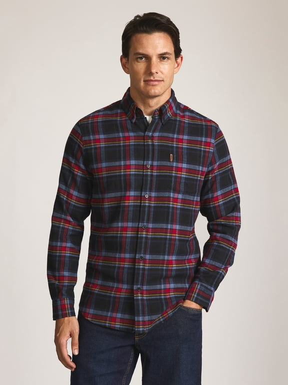 Men's and Big Men's Comfort Stretch Flannel Shirt, Sizes S-2XL