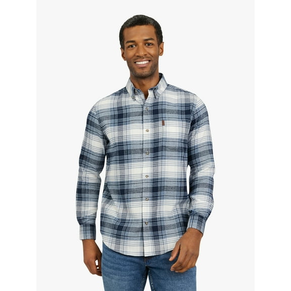 Chaps Men's and Big Men's Comfort Stretch Flannel Shirt, Sizes S-2XL