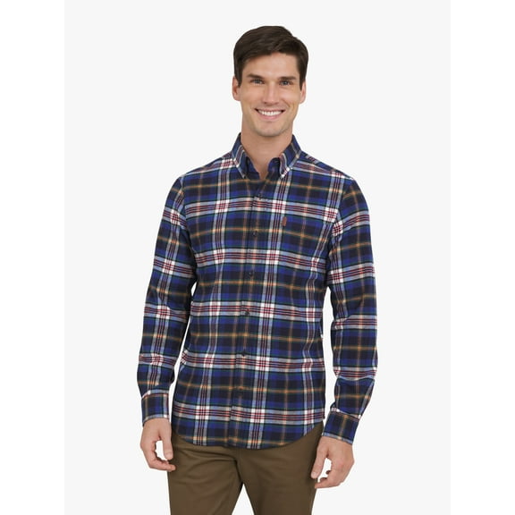 Chaps Men's and Big Men's Comfort Stretch Flannel Shirt, Sizes S-2XL