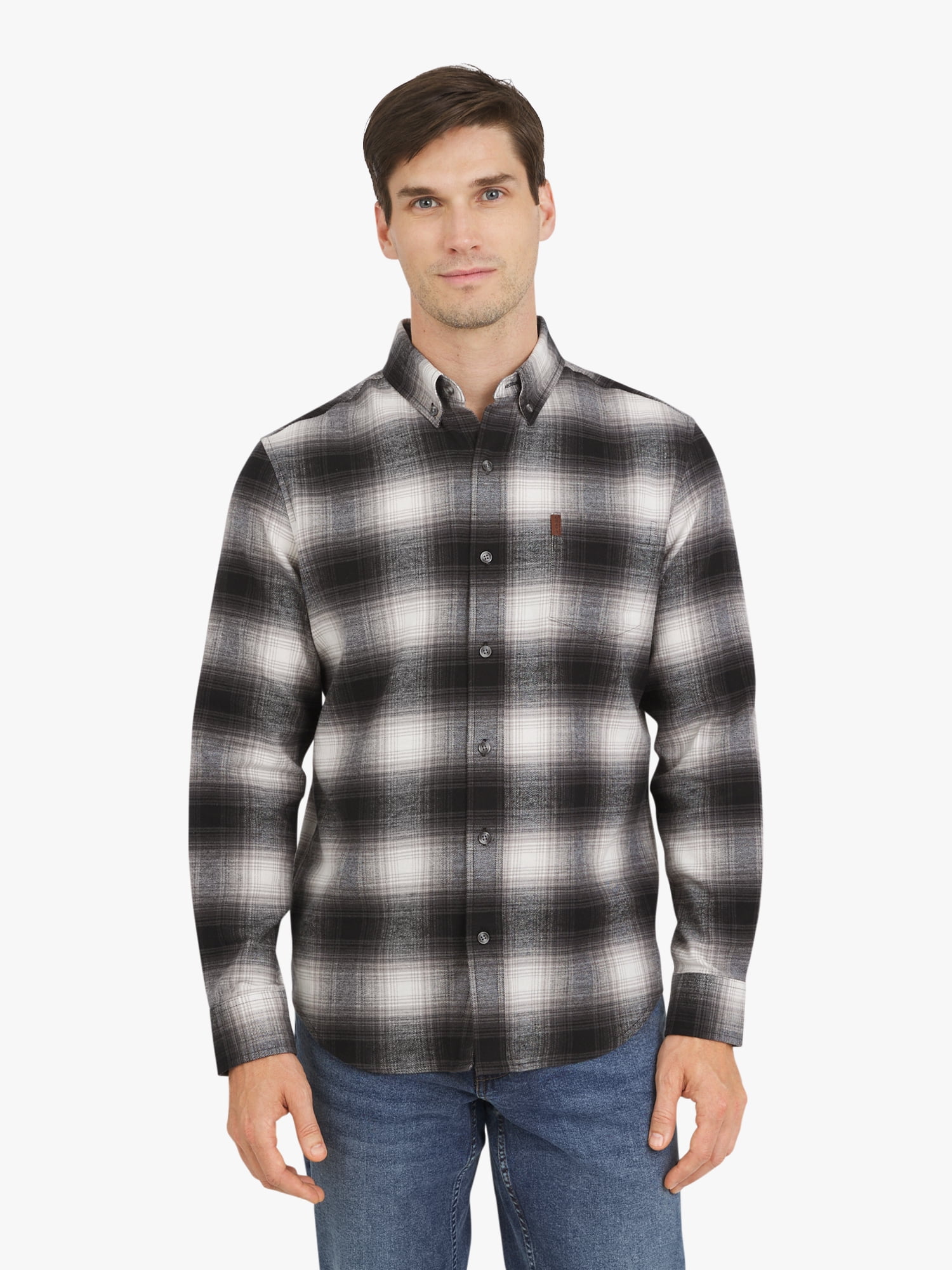 Chaps Men's and Big Men's Comfort Stretch Flannel Shirt, Sizes S-2XL