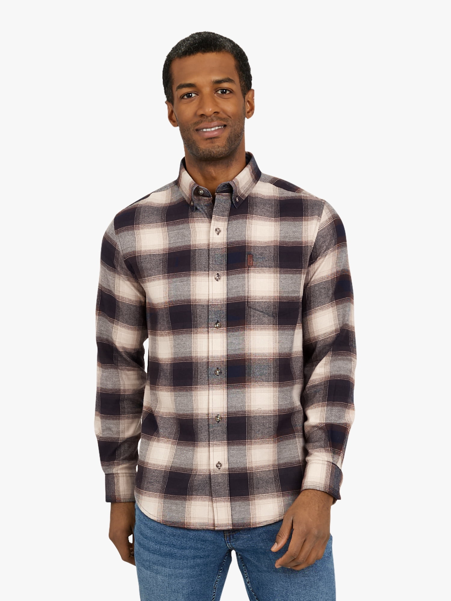 Chaps Men's and Big Men's Comfort Stretch Flannel Shirt, Sizes S-2XL