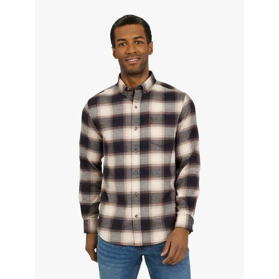 Chaps Men's and Big Men's Comfort Stretch Flannel Shirt, Sizes S-2XL