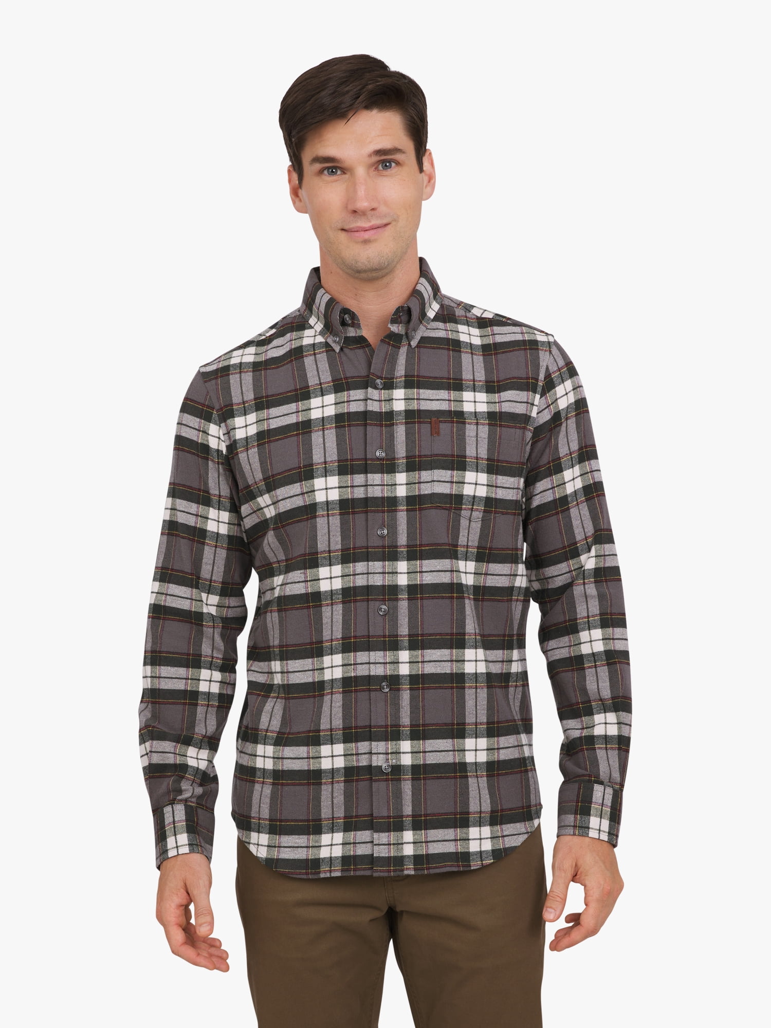 Chaps Men's and Big Men's Comfort Stretch Flannel Shirt, Sizes S-2XL