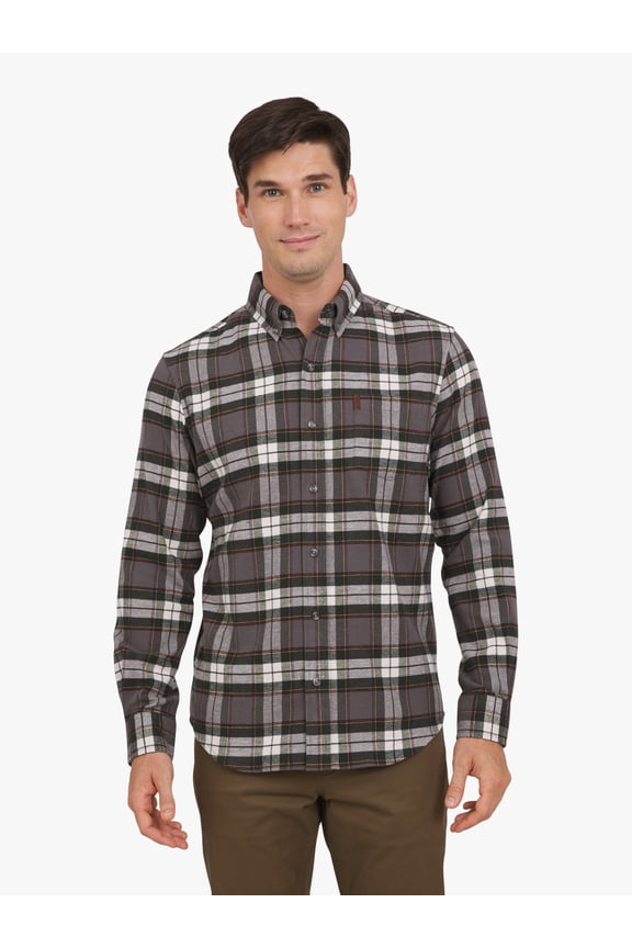 Men's and Big Men's Comfort Stretch Flannel Shirt, Sizes S-2XL