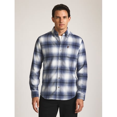 Chaps Men's and Big Men's Comfort Stretch Flannel Shirt, Sizes S-2XL
