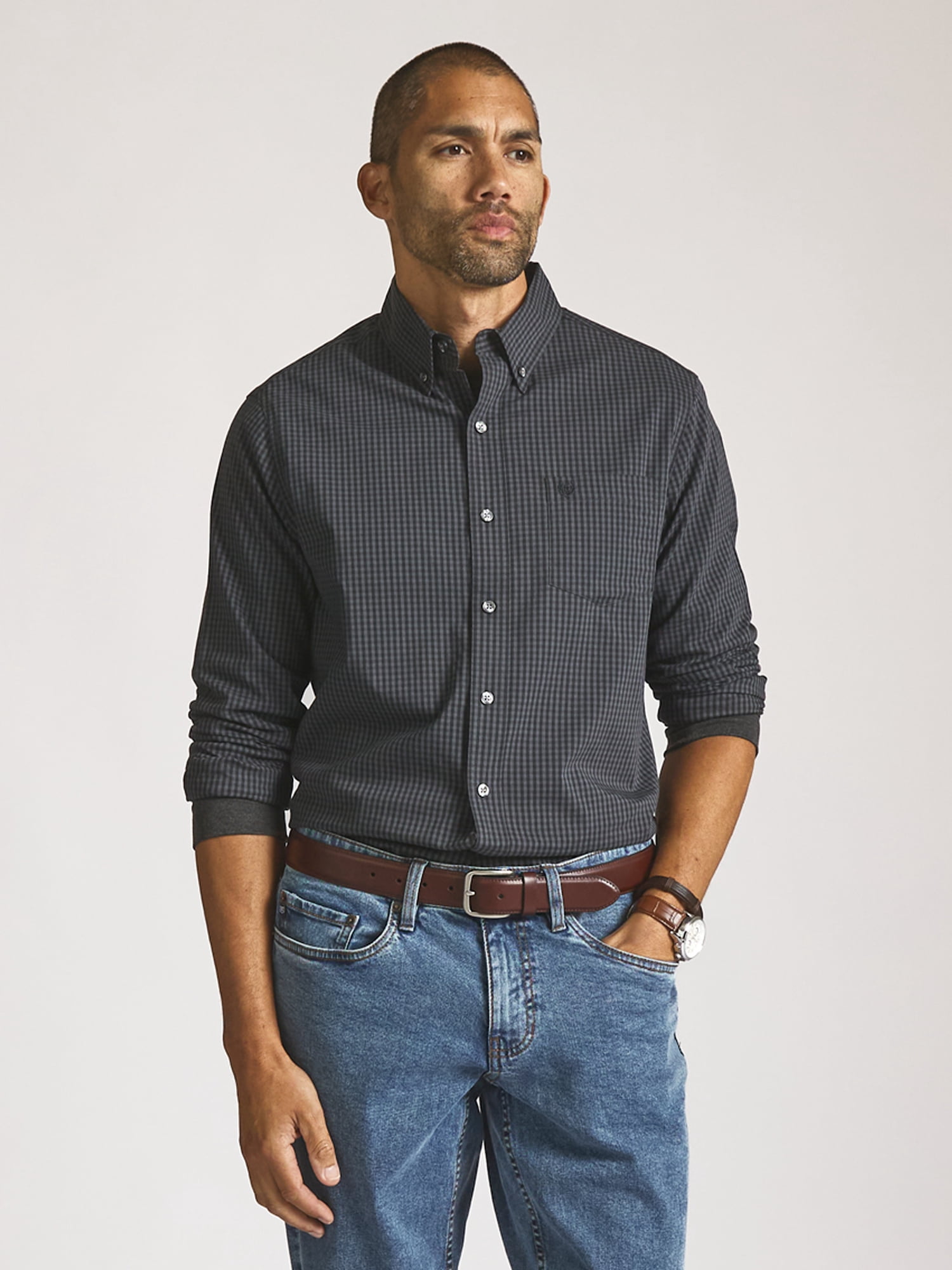Chaps Men’s and Big Men’s Easy Care Long Sleeve Shirt, Sizes S–2XL