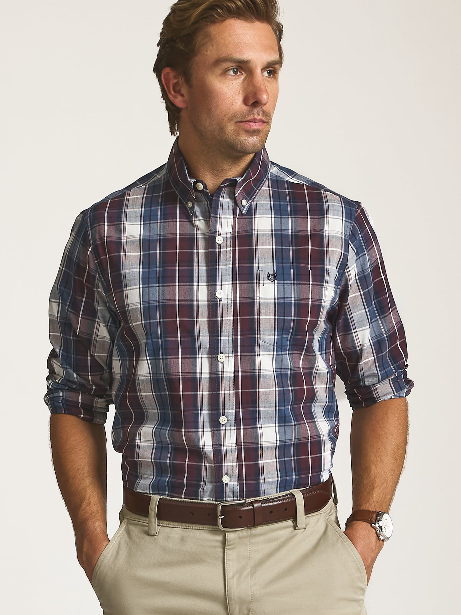 Chaps Men’s and Big Men’s Easy Care Long Sleeve Shirt, Sizes S–2XL
