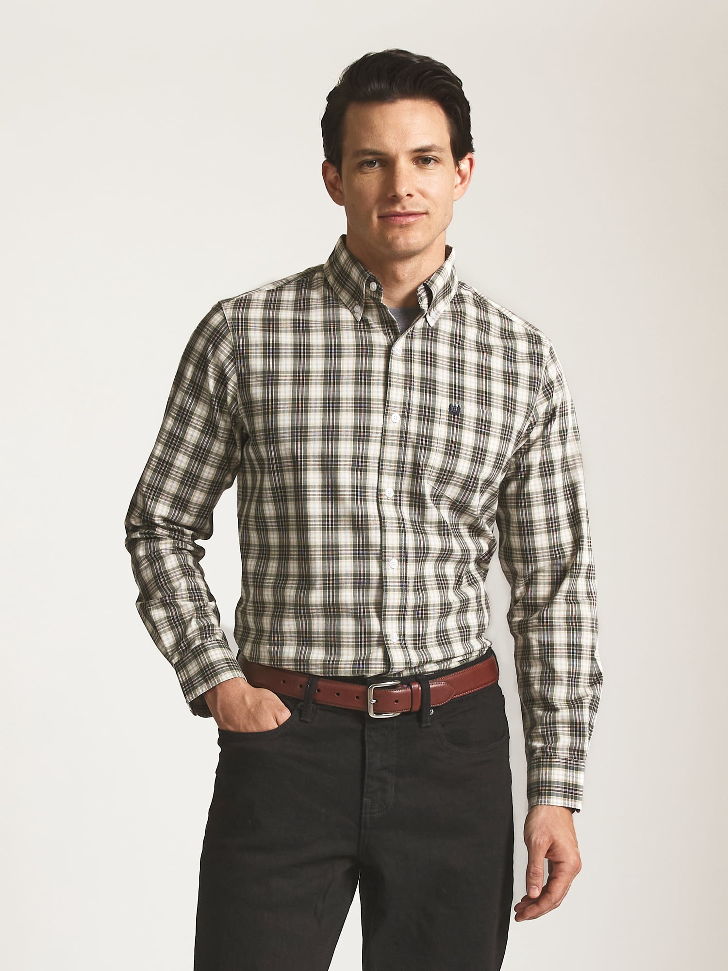 Chaps Men’s and Big Men’s Easy Care Long Sleeve Shirt, Sizes S–2XL